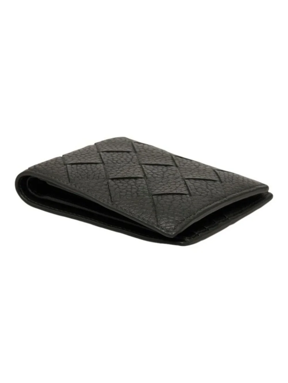 Bottega Veneta Intrecciato Bifold Wallet Dark Green Leather